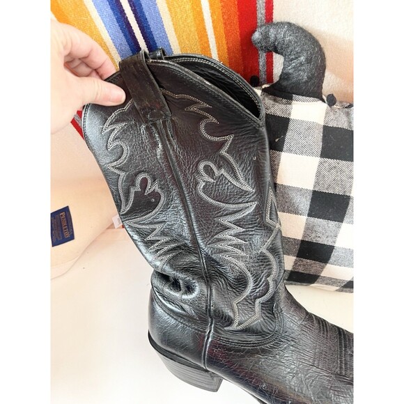 Larry Mahan Vintage Bullhide Round Toe Cowboy Boots Mens 10 D Western - Picture 7 of 14